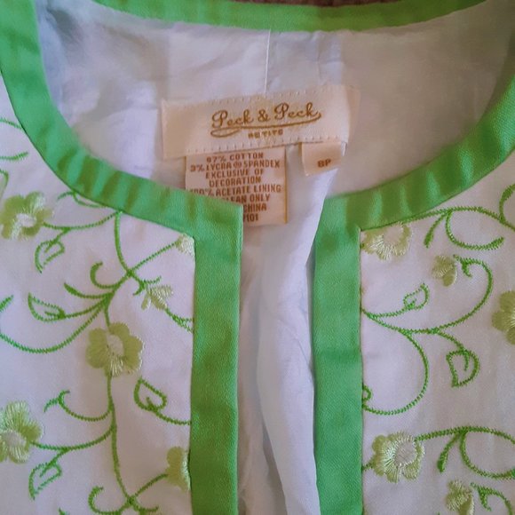 Peck & Peck Green Embroidered Women's Suit 8P - Picture 2 of 5